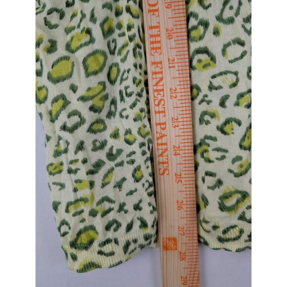 Soft Surroundings Sweater Womens 2X Green Leopard Print Hooded Cardigan - Picture 5 of 7